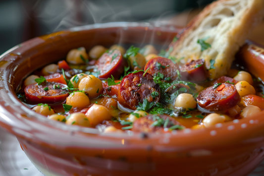 Halal chorizo en kikkererwten stoofpot